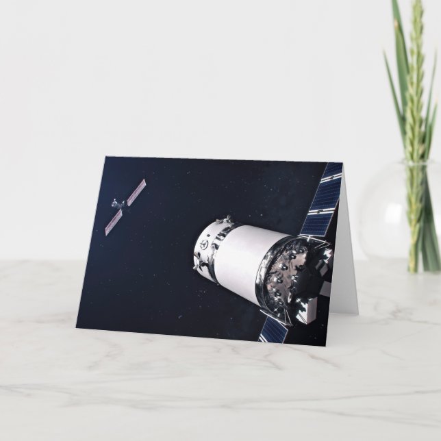 Dragon Xl Spacecraft Approaching A Lunar Gateway. Card (Front)