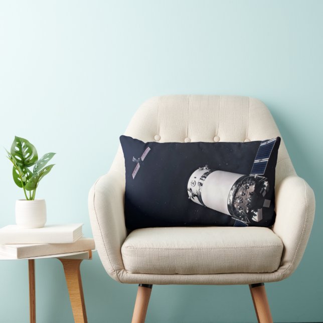 Dragon Xl Spacecraft Approaching A Lunar Gateway. Lumbar Cushion (Chair)