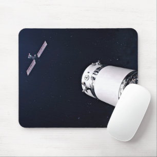Dragon Xl Spacecraft Approaching A Lunar Gateway. Mouse Pad