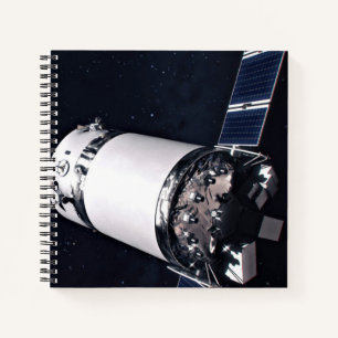Dragon Xl Spacecraft Approaching A Lunar Gateway. Notebook