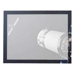 Dragon Xl Spacecraft Approaching A Lunar Gateway. Notepad