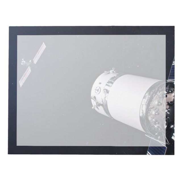 Dragon Xl Spacecraft Approaching A Lunar Gateway. Notepad (Front)