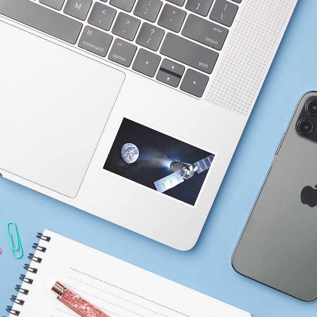 Dragon Xl Spacecraft With Planet Earth In Distance (Laptop w/ iPhone)