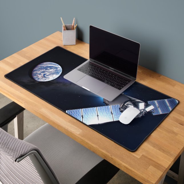 Dragon Xl Spacecraft With Planet Earth In Distance Desk Mat (Office 2)