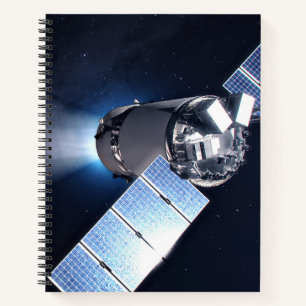 Dragon Xl Spacecraft With Planet Earth In Distance Notebook
