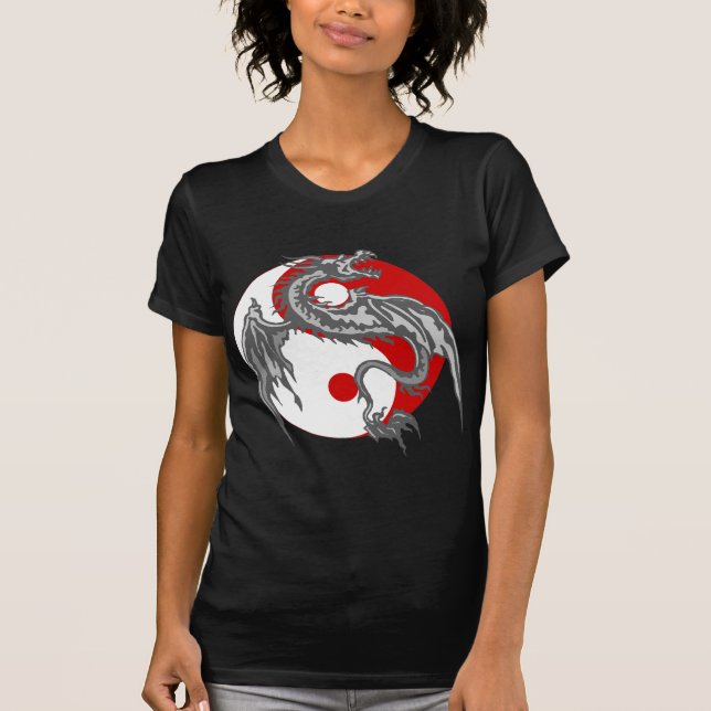 Dragon Yin Yang Dark T-Shirt (Front)