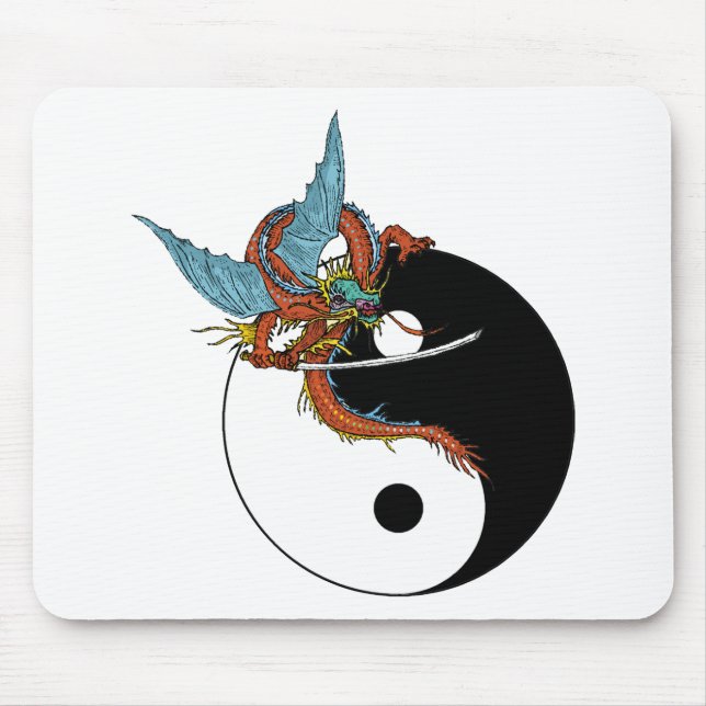 Dragon Yin Yang Gift Mouse Pad (Front)