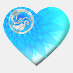 Dragon Yin Yang Heart Sticker
