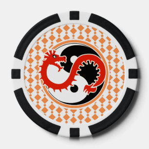 dragon yin yang poker chips