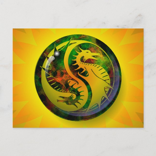 Dragon Yin Yang Postcard (Front)