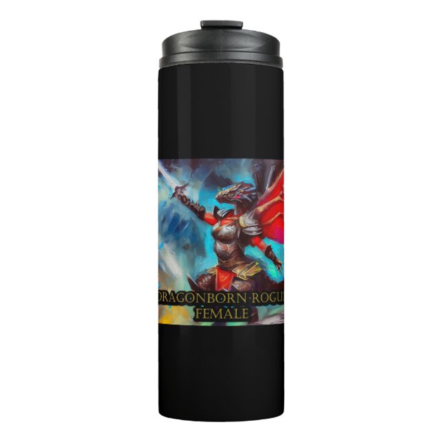 Dragonborn Rogue Female Thermal Tumbler (Front)