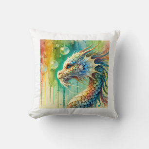 Dragoncito in Watercolor 060824AREF143 - Watercolo Cushion