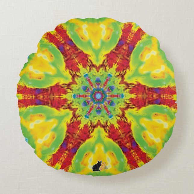 Dragoneye Kaleidoscope  Round Cushion (Front)