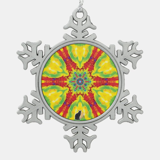Dragoneye Kaleidoscope Snowflake Ornament (Front)