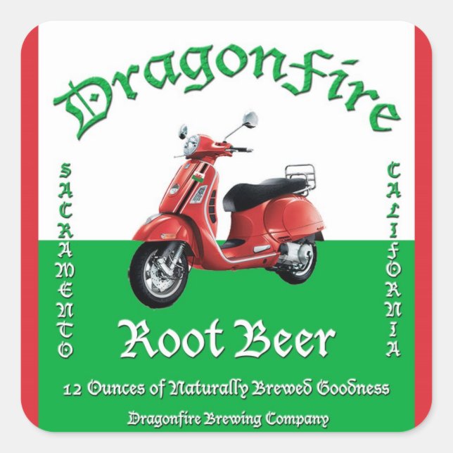 DragonFire Root Beer stickers (Front)