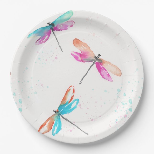 Dragonflies 2 paper plates (Front)