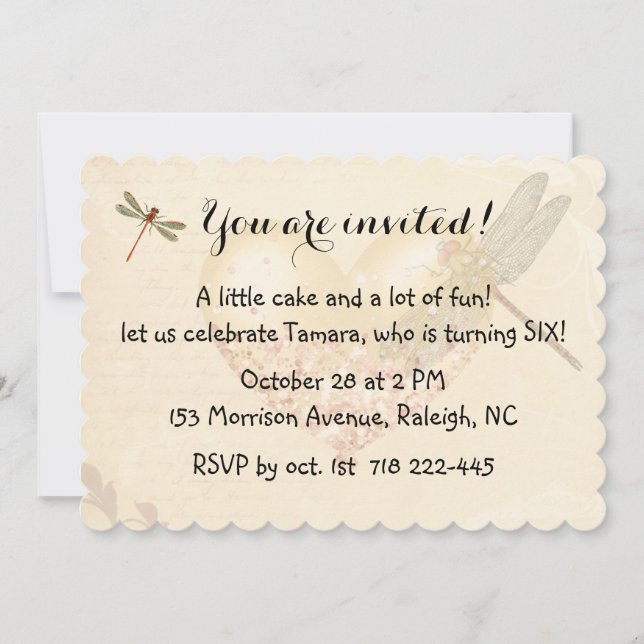 Dragonflies and Birthday Balloons Invitation (Front)