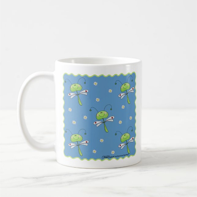 Dragonflies and Daisies Coffee Mug (Left)
