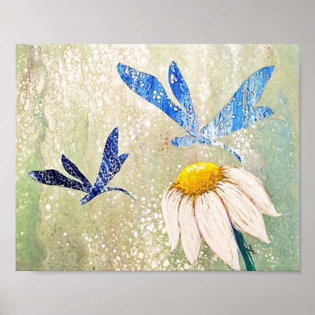 Dragonflies and Daisy, Dragonflies, Dragonfly Poster (Front)