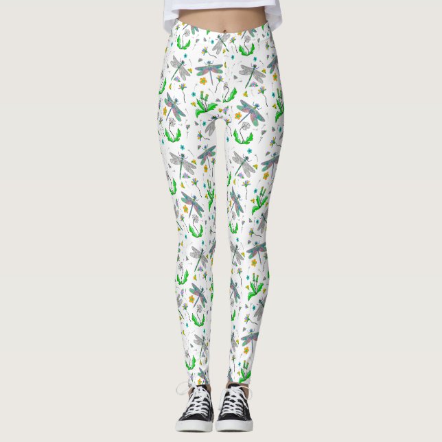 Dragonflies and Dandelions  Leggings (Front)