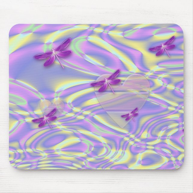 Dragonflies and Hearts Mouse Pad (Front)