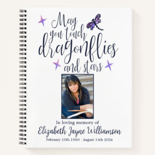 Dragonflies and Stars Funeral Memorial Guest Book