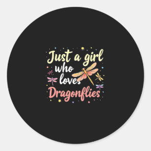 Dragonflies Animals Women Gift Idea Dragonfly (1) Classic Round Sticker