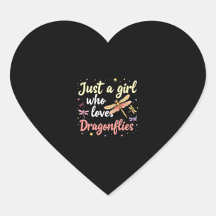 Dragonflies Animals Women Gift Idea Dragonfly (1) Heart Sticker