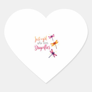 Dragonflies Animals Women Gift Idea Dragonfly (2) Heart Sticker