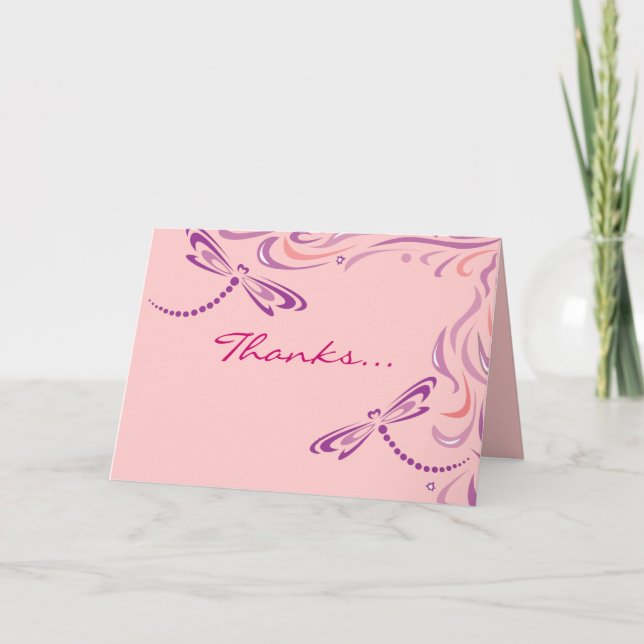 DRAGONFLIES Baby Naming Thank You Card (Front)