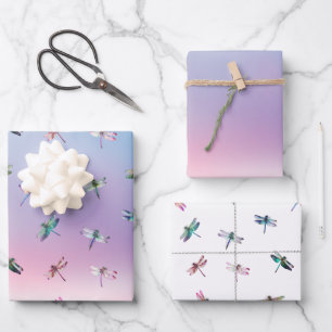 Dragonflies Believe Wrapping Paper Sheet