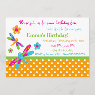 Dragonflies Birthday Invitation 6