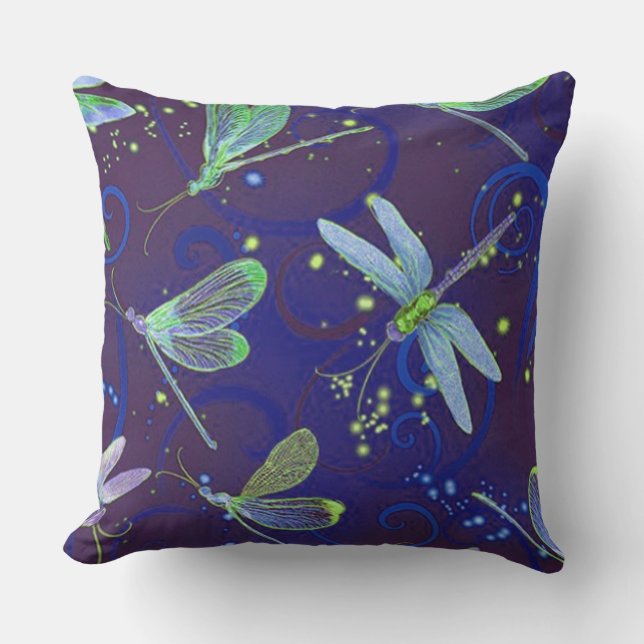 Dragonflies Blue Cushion (Front)