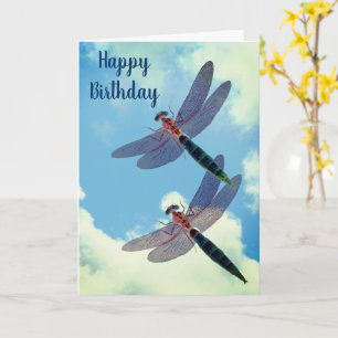 Dragonflies Blue Sky Nature Birthday Card