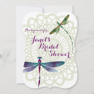 Dragonflies Bridal Shower Custom Invitations