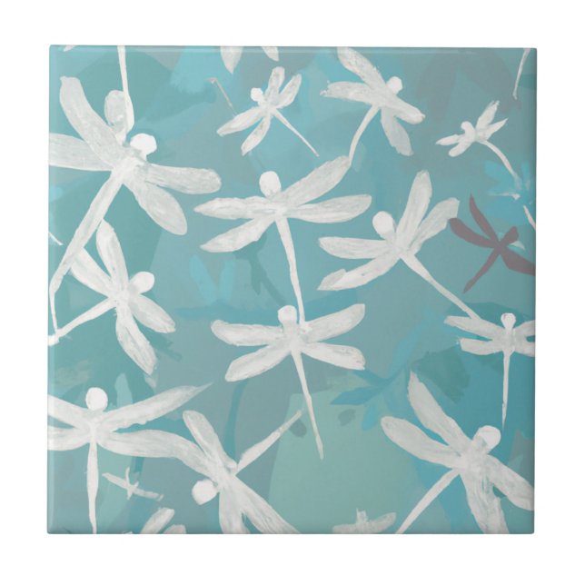 Dragonflies Ceramic Tile (Front)