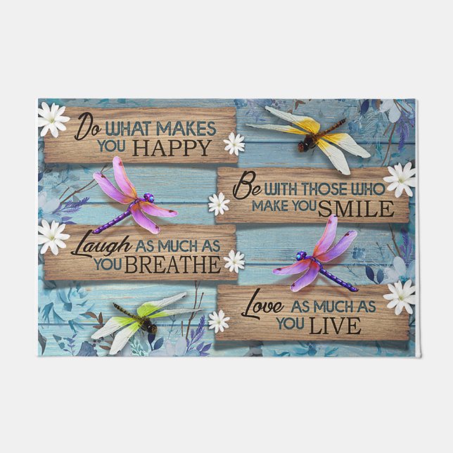 Dragonflies Colourful Mat, Garden House Doormat (Front)
