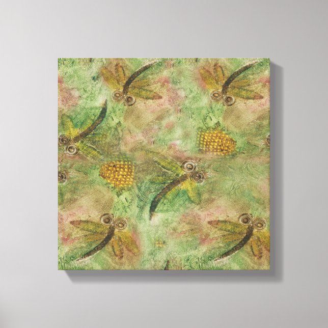 Dragonflies Cotton Candy Canvas Print (Front)