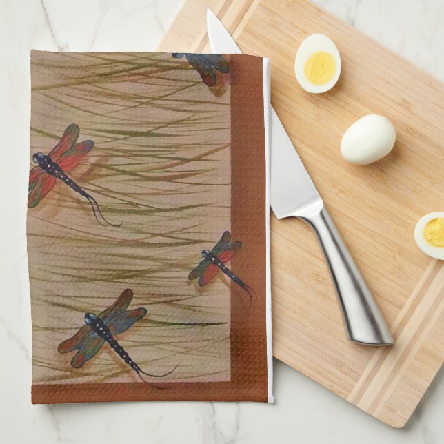 dragonflies "Dancing in the Marsh" Towel (Quarter Fold)