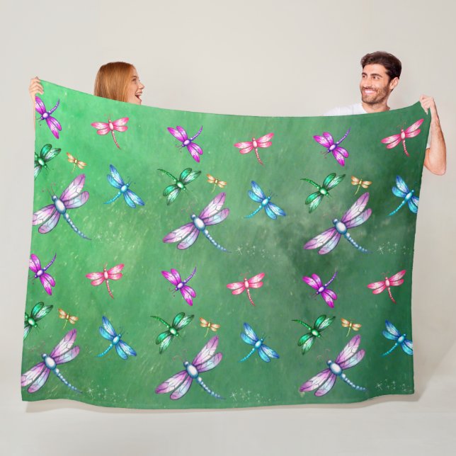 Dragonflies Fleece Blanket (In Situ)