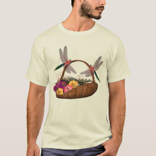Dragonflies Flower Basket T-Shirt