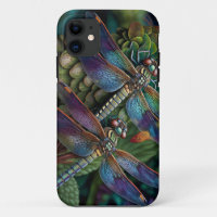 Dragonflies in a Colourful Garden