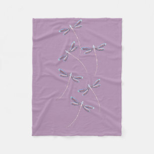 Dragonflies in flight fleece blanket