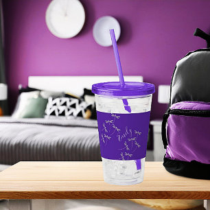 Dragonflies in flight personalised acrylic tumbler