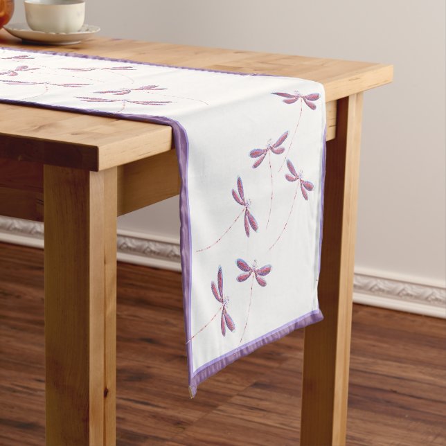 Dragonflies in flight short table runner (In Situ)