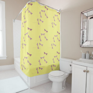 Dragonflies in flight shower curtain