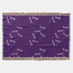 Dragonflies in flight throw blanket