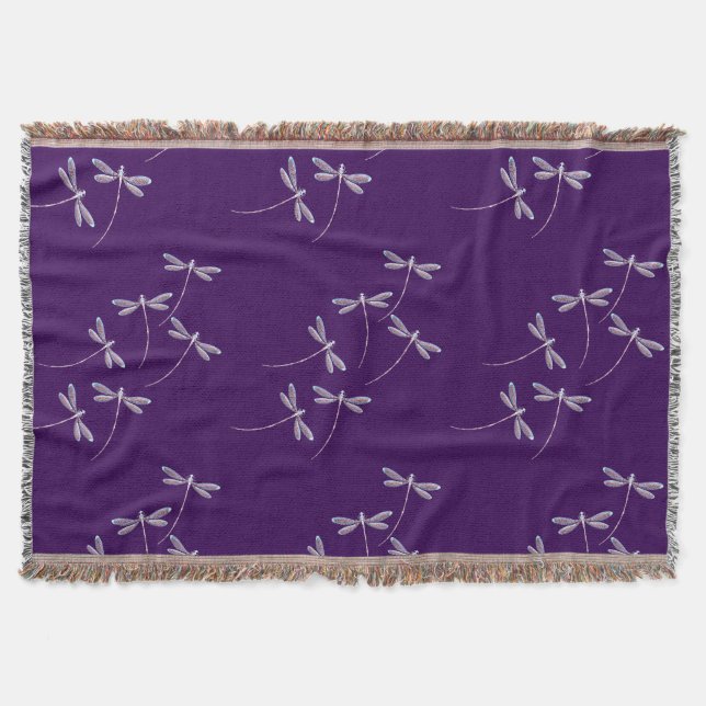 Dragonflies in flight throw blanket (Front)