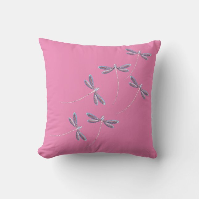 Dragonflies in flight throw pillow (Front)