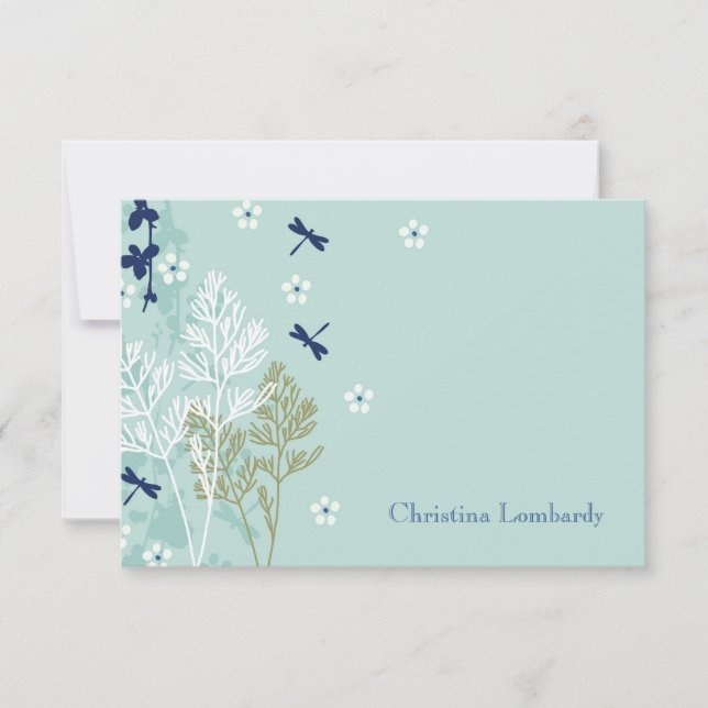 Dragonflies in the Meadow Personalised Stationery Invitation (Front)